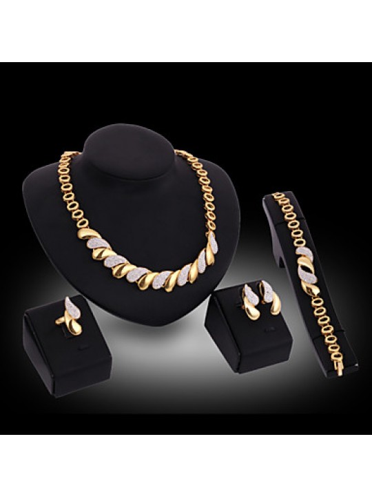 18K Gold Plated Choker Chunky Statement Necklace Jewelry Set For Women Multi Layer Necklace Gold  