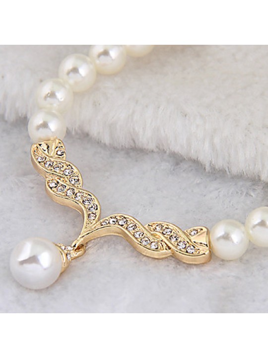 Women Vintage / Party / Casual Alloy / Cubic Zirconia / Imitation Pearl Necklace / Earrings Sets  