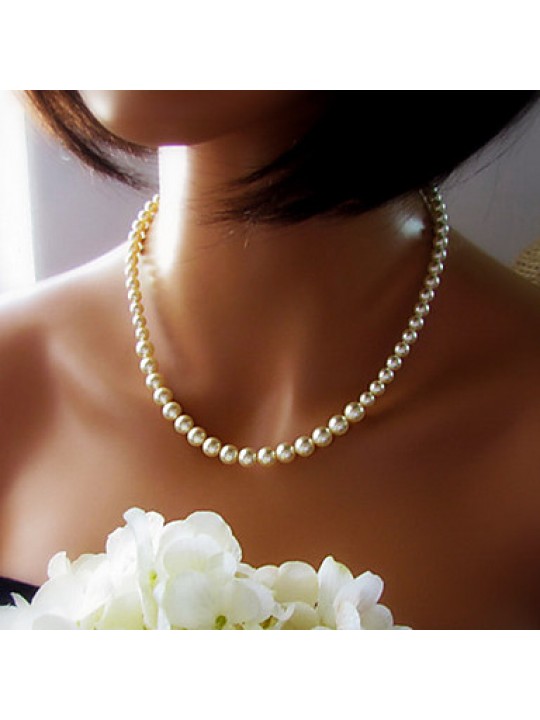 Necklace Strands Necklaces Jewelry Wedding / Party / Daily / Casual Fashion Imitation Pearl White 1pc Gift