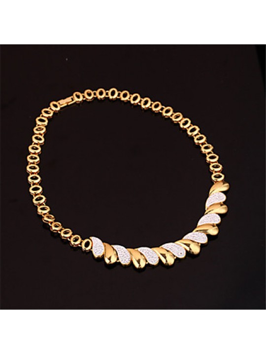 18K Gold Plated Choker Chunky Statement Necklace Jewelry Set For Women Multi Layer Necklace Gold  