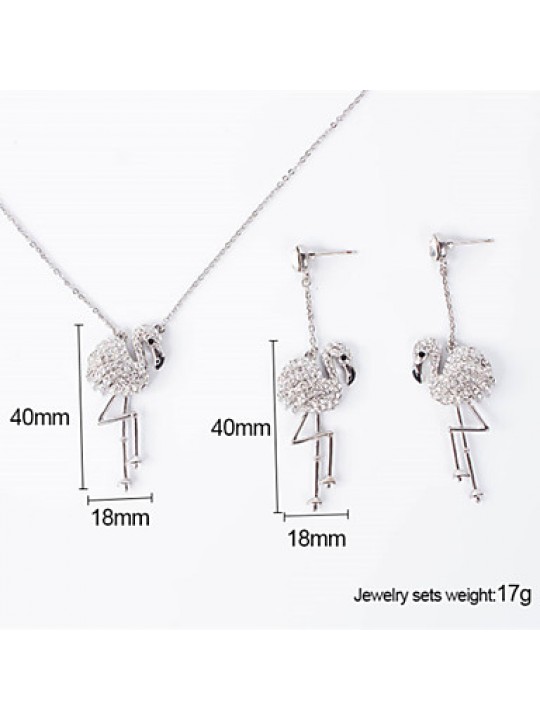 Women Vintage Silver Plated Necklace / Earrings Sets  