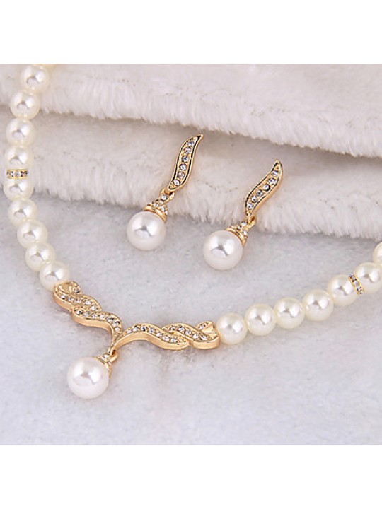 Women Vintage / Party / Casual Alloy / Cubic Zirconia / Imitation Pearl Necklace / Earrings Sets  