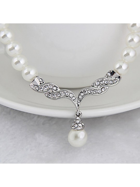 Women Vintage / Party / Casual Alloy / Cubic Zirconia / Imitation Pearl Necklace / Earrings Sets  